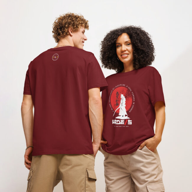 WADE/S Samurai 1 [Dark] Unisex organic ribbed neck t-shirt - Image 5