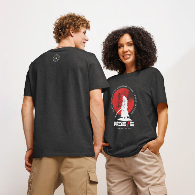 WADE/S Samurai 1 [Dark] Unisex organic ribbed neck t-shirt - Image 4