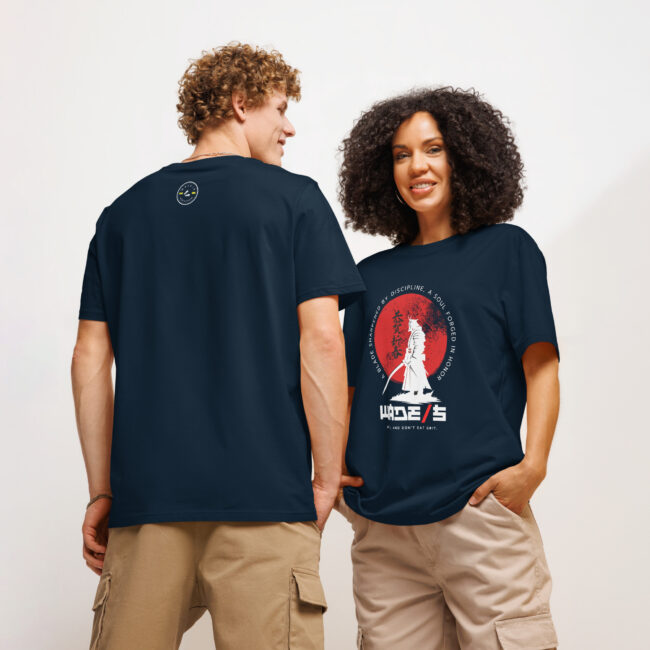 WADE/S Samurai 1 [Dark] Unisex organic ribbed neck t-shirt - Image 3
