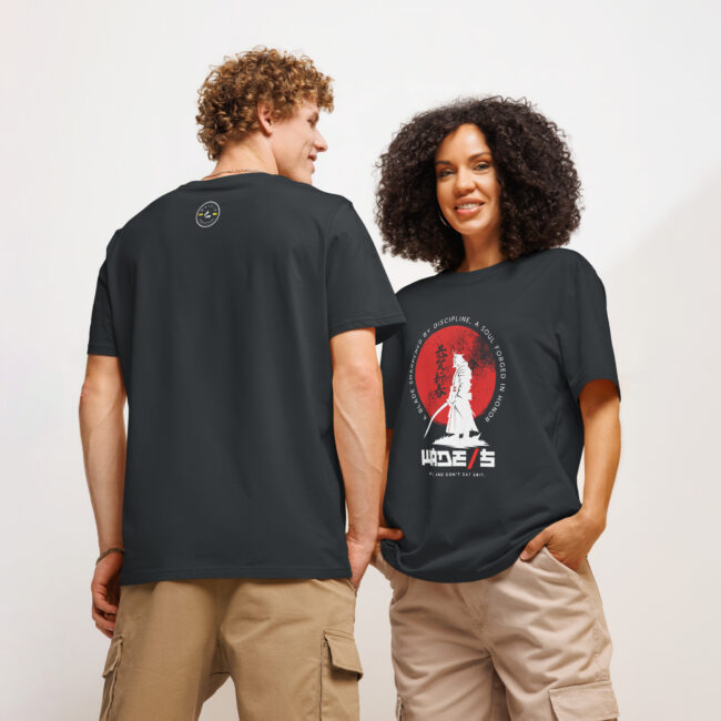 WADE/S Samurai 1 [Dark] Unisex organic ribbed neck t-shirt - Image 6